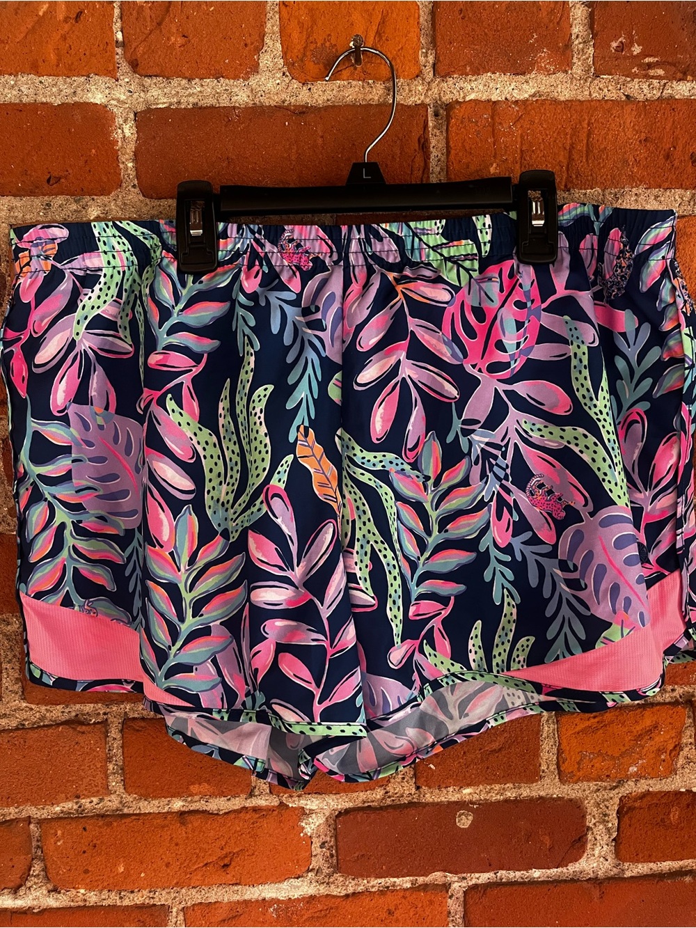 Lilly Pulitzer Luxletic XL Tropical Print Lined Running Athletic Shorts